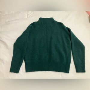 Madewell Dillon Mockneck Pullover Sweater, Heather Spruce, Medium.